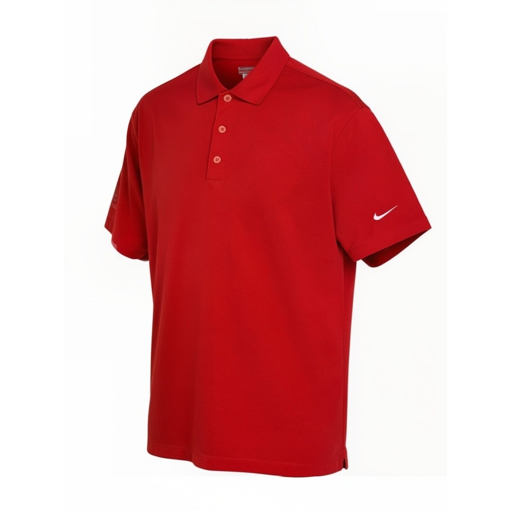 Nike Golf Pelicans Nest Logo Mens Large Red Short Sleeve Golf Polo Shirt (W6)